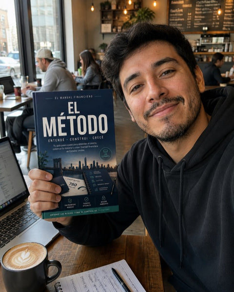 Lector con El Método en una cafetería